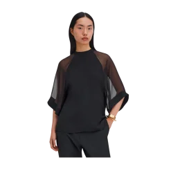 Filippa K Sheer Raglan Blouse - Black