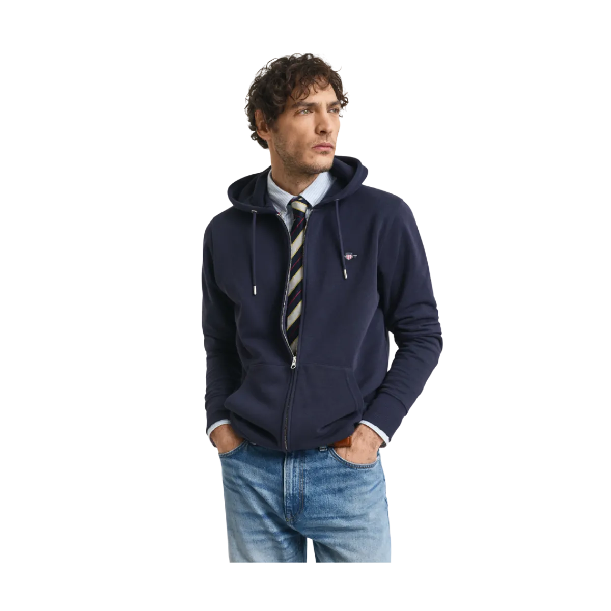 Online Gant hied Fu Zip Hoodie - Evening Bue