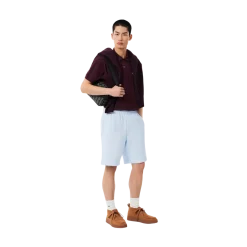 Hot Lacoste Short Seeved Ribbed Co - Chestnut brown
