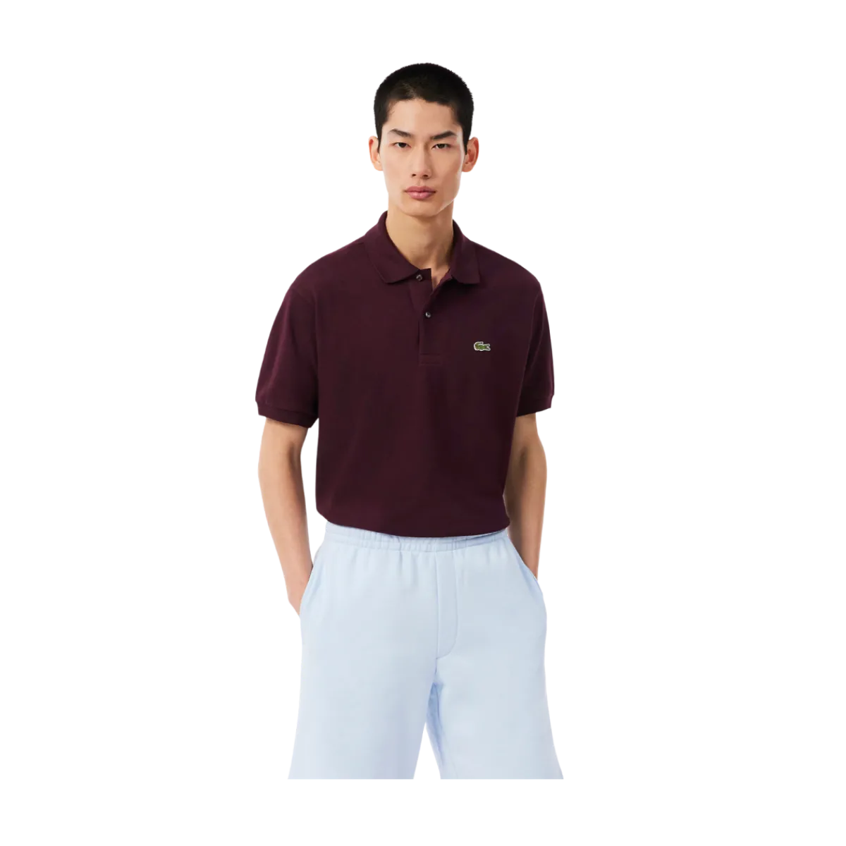 Hot Lacoste Short Seeved Ribbed Co - Chestnut brown