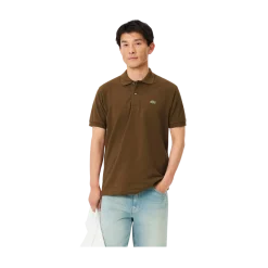 Hot Lacoste hort eeved Ribbed Co - Coffee brown