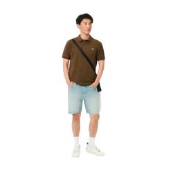 Hot Lacoste hort eeved Ribbed Co - Coffee brown