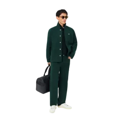 Best Lacoste Short Seeved Ribbed Co - Dark green