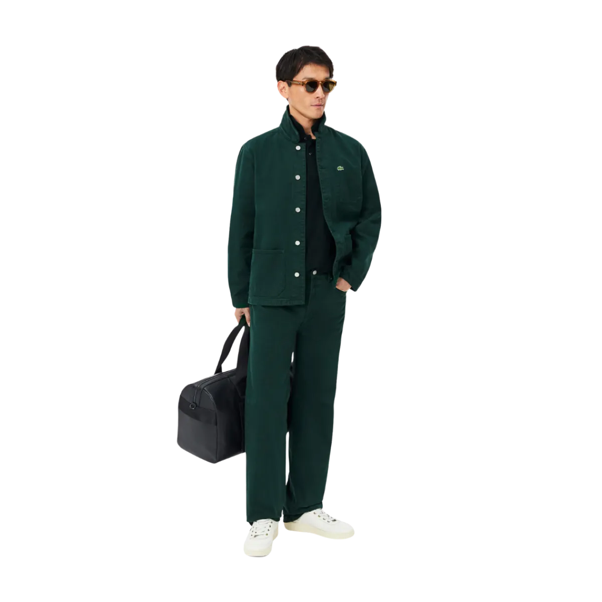 Best Lacoste Short Seeved Ribbed Co - Dark green