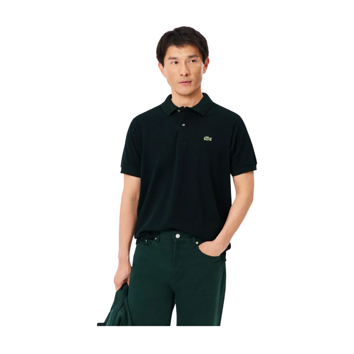 Best Lacoste Short Seeved Ribbed Co - Dark green