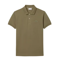Discount Lacoste Short Sleeved Ribbed Coll - Khaki