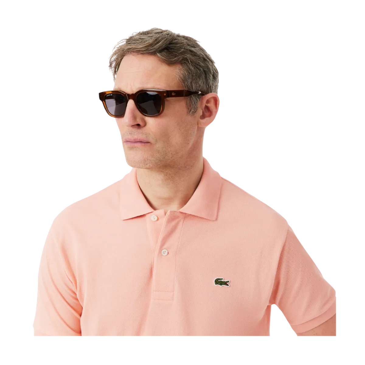 Clearance Lacoste Short Sleeved Ribbed Coll - Miami