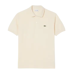 Clearance Lacoste Short Seeved Ribbed Co - Nature Cair