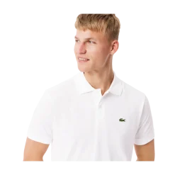 Outlet Lacoste Short Seeved Ribbed Co - White