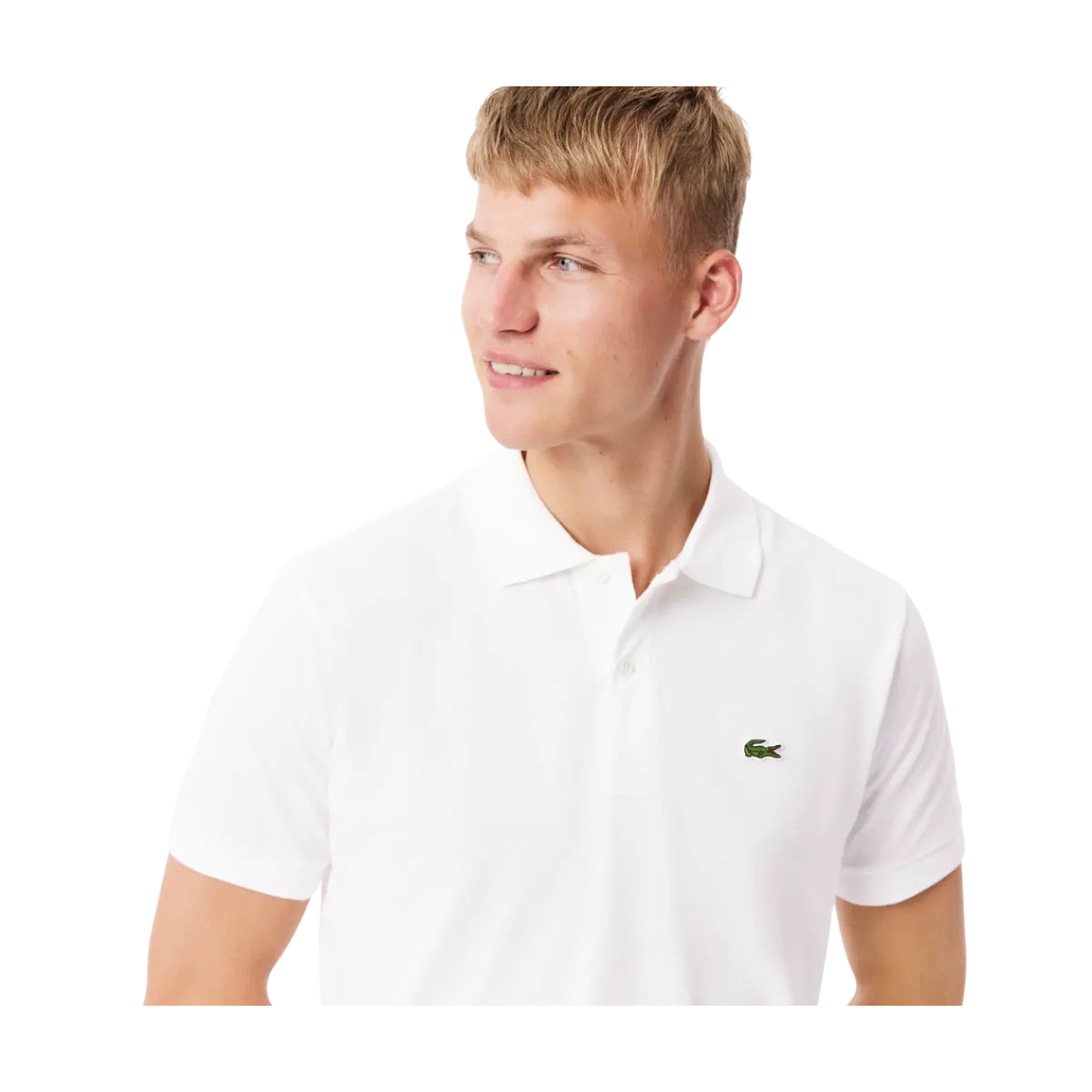 Outlet Lacoste Short Seeved Ribbed Co - White