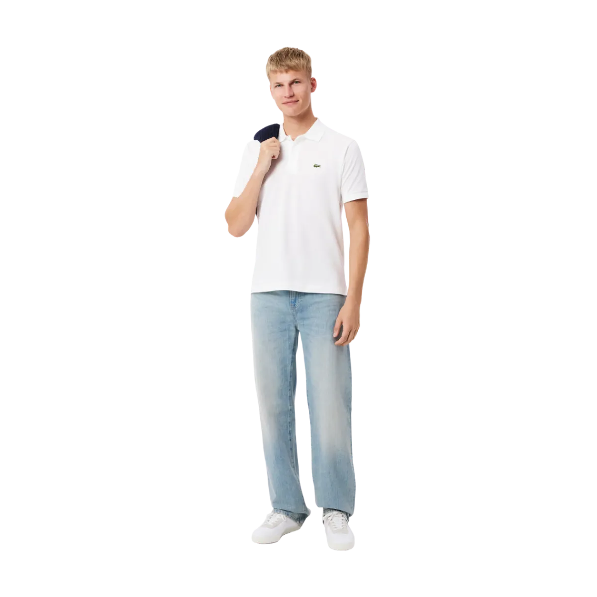 Outlet Lacoste Short Seeved Ribbed Co - White