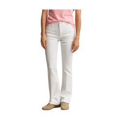 New Gant Slim Flare Monogram Jeans - Eggshell