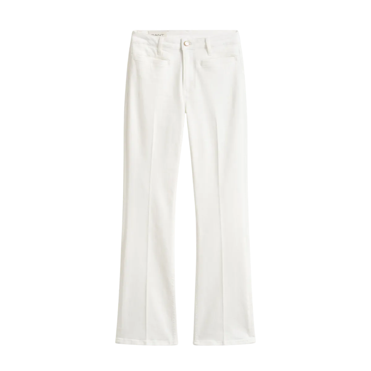 New Gant Slim Flare Monogram Jeans - Eggshell