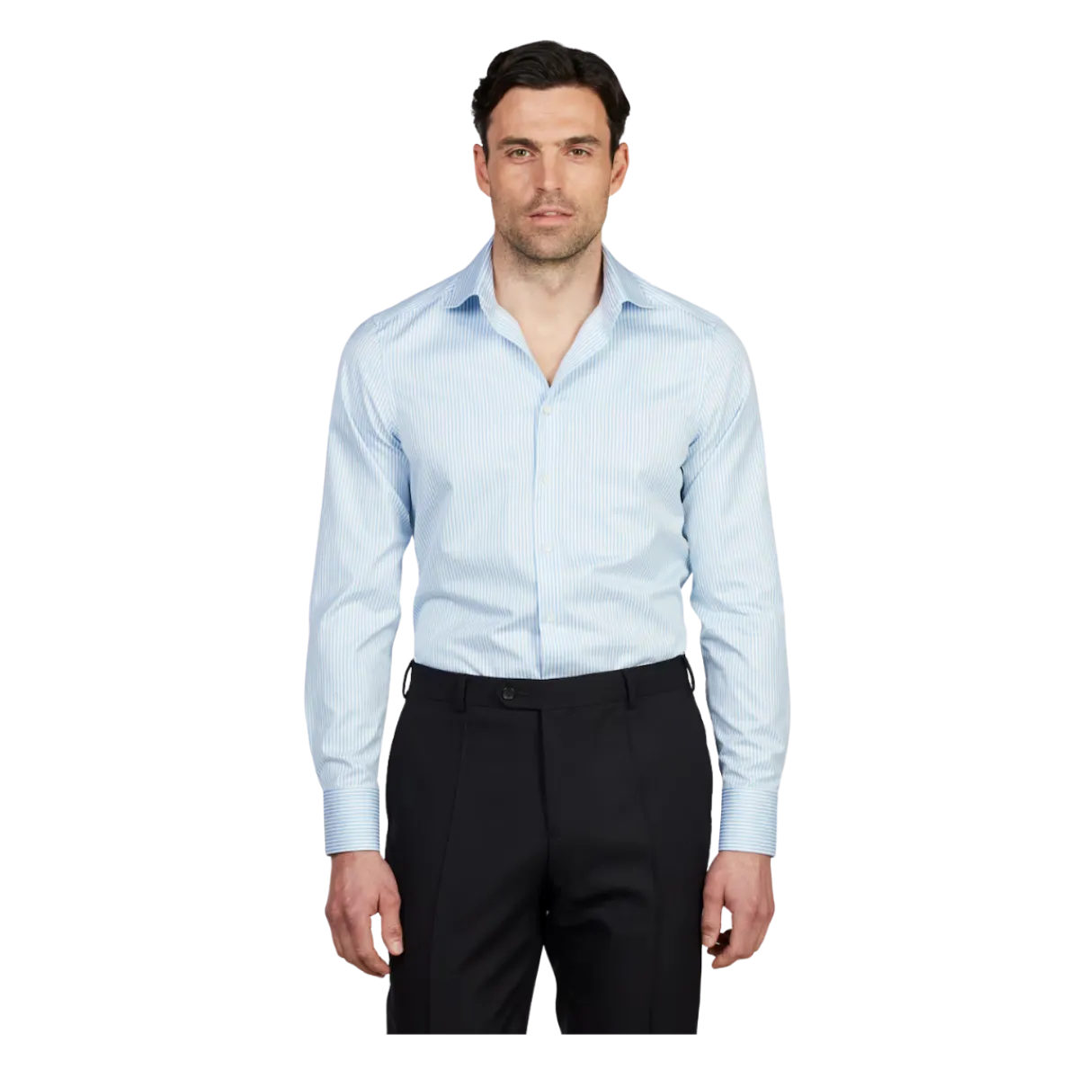 Best Stenströms Slimline C75 RM cuff - Light Blue Stripe