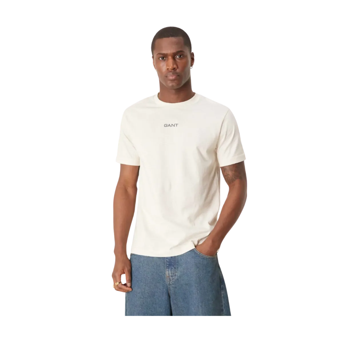 Outlet Gant a Graphic T-hirt - Creaed White