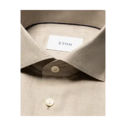 Eton Solid Signature Flannel Shirt - Beige