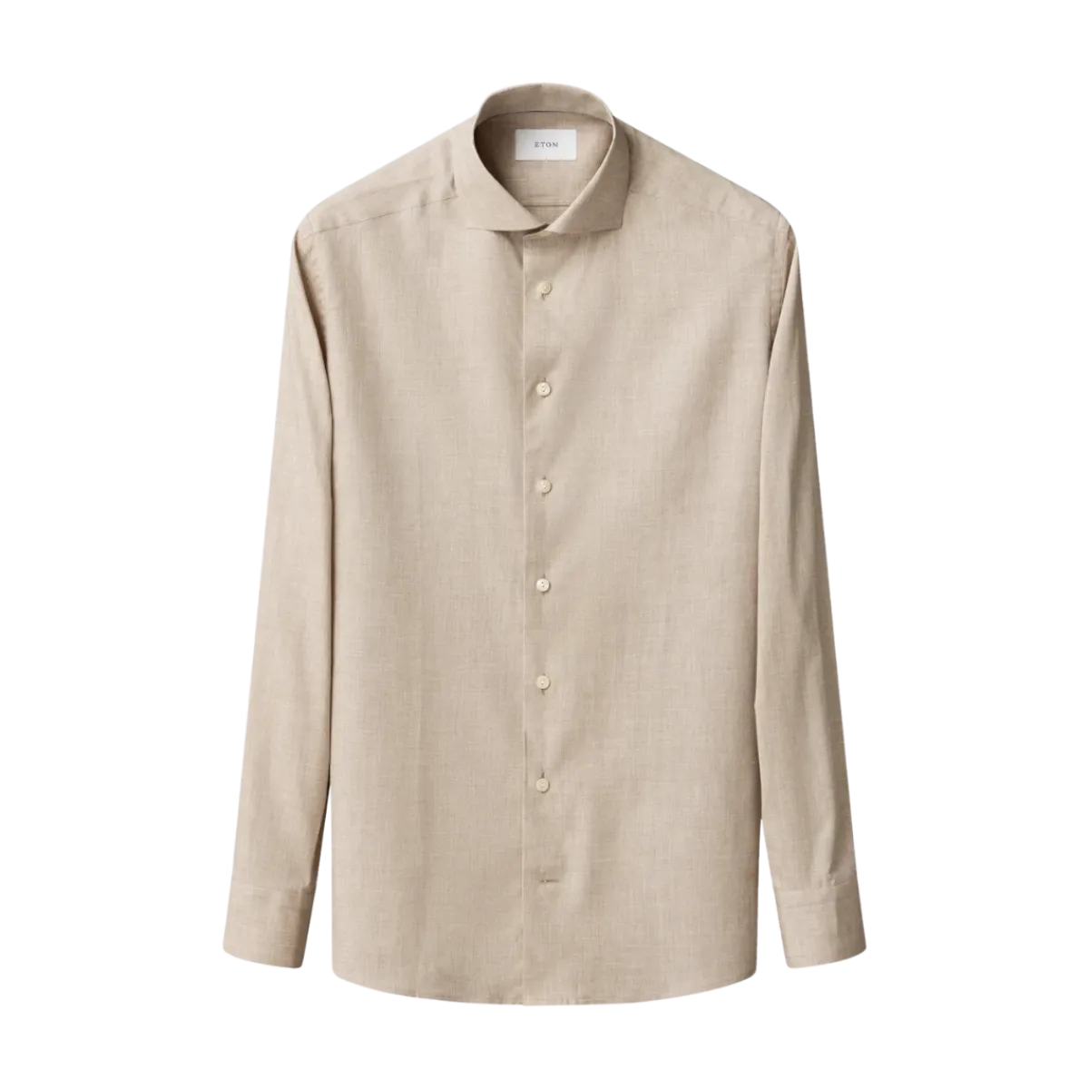 Eton Solid Signature Flannel Shirt - Beige