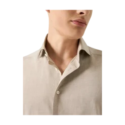 Eton Solid Signature Flannel Shirt - Beige