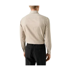 Eton Solid Signature Flannel Shirt - Beige