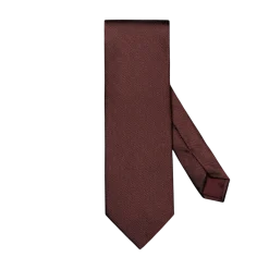 Clearance Eton Solid Woven Silk Tie - Red