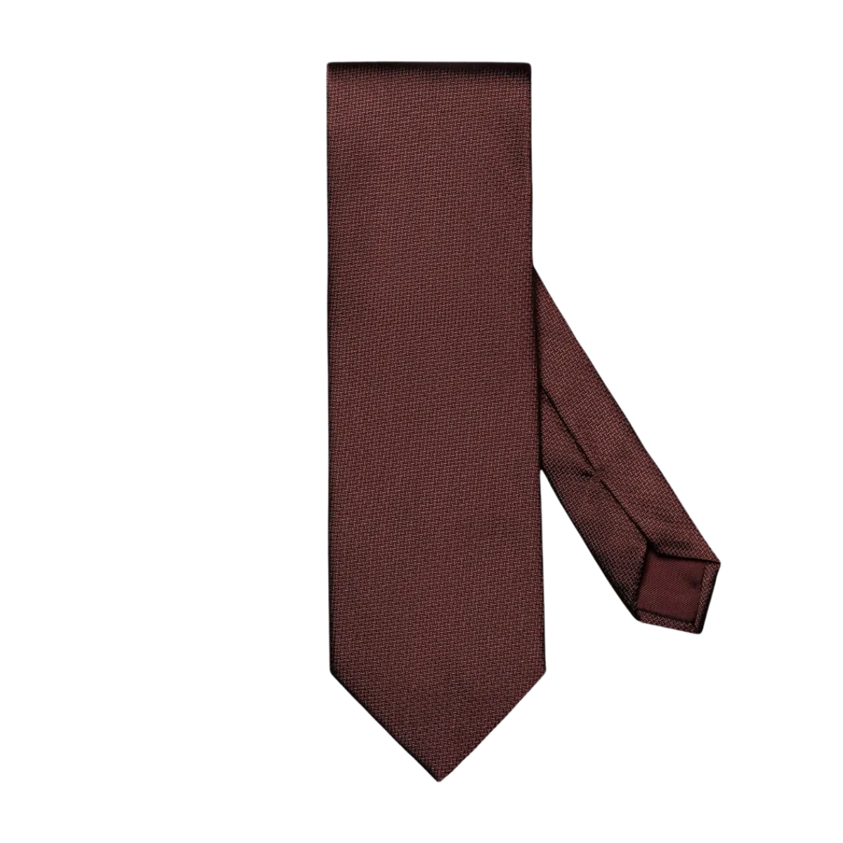 Clearance Eton Solid Woven Silk Tie - Red