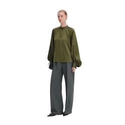 Sale Filippa K Stand Collar Blouse - Laurel Green
