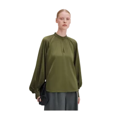 Sale Filippa K Stand Collar Blouse - Laurel Green
