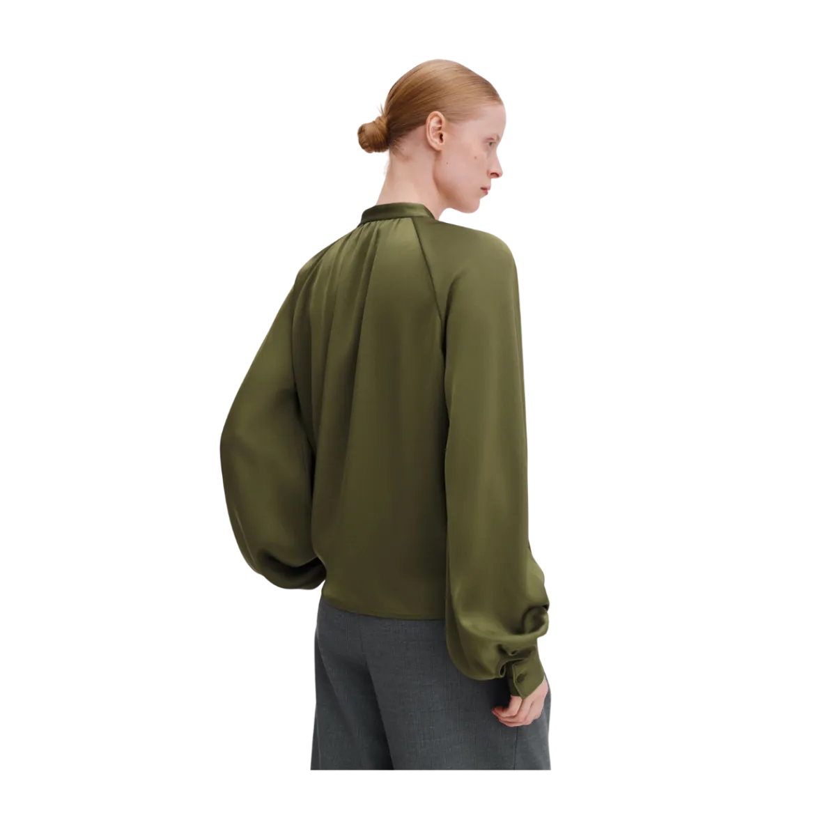 Sale Filippa K Stand Collar Blouse - Laurel Green