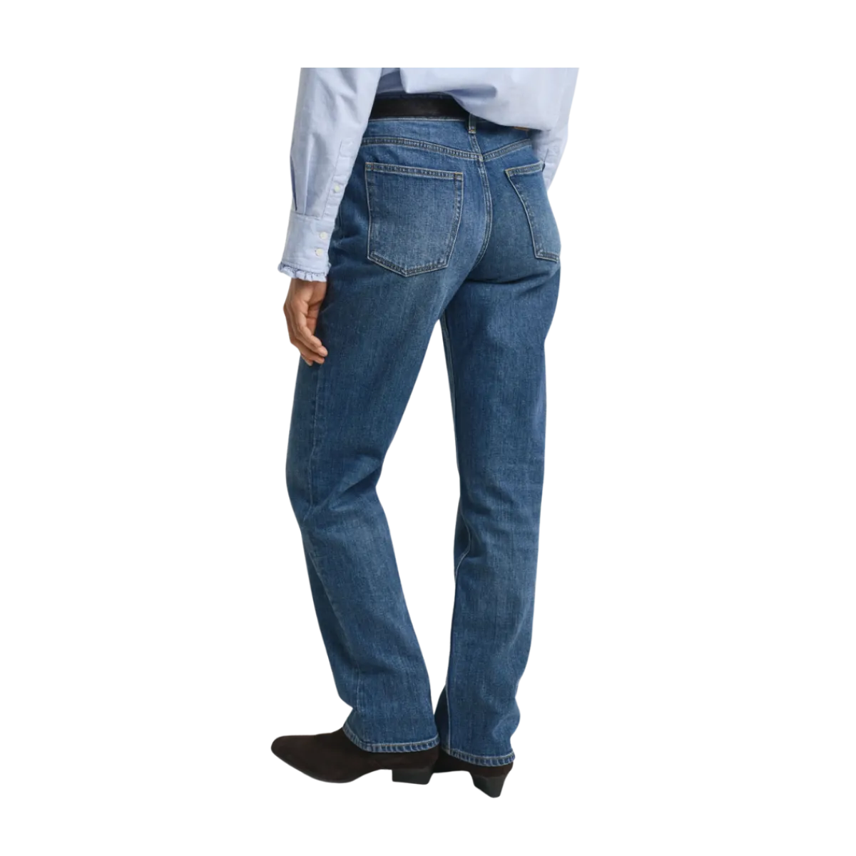 Online Gant Straight Stretch Jeans - Mid Blue Broken In