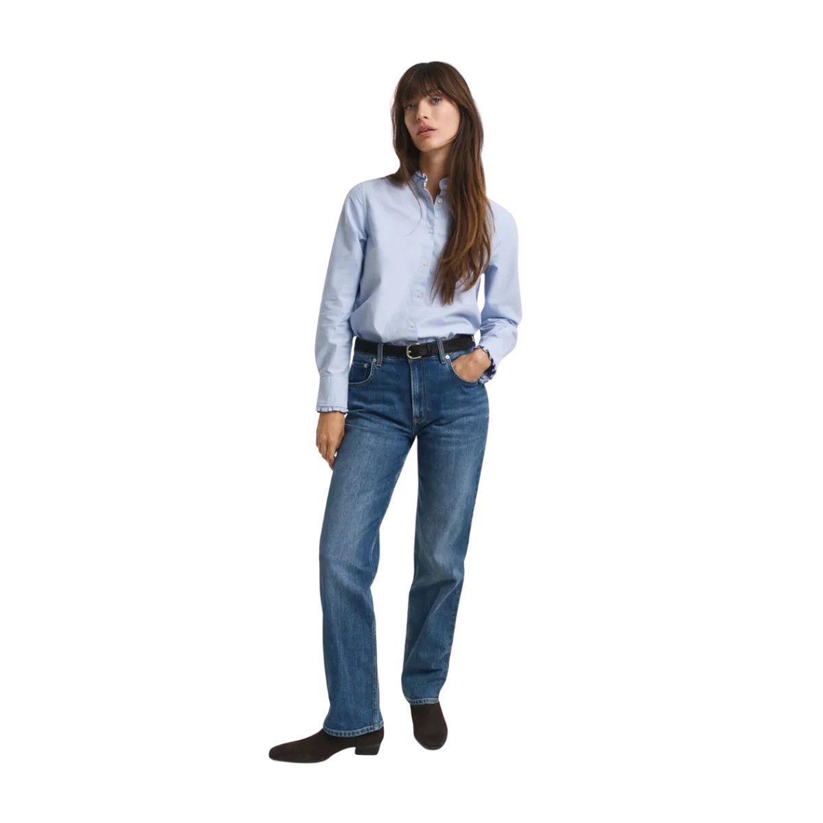 Online Gant Straight Stretch Jeans - Mid Blue Broken In