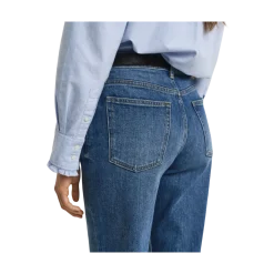 Online Gant Straight Stretch Jeans - Mid Blue Broken In