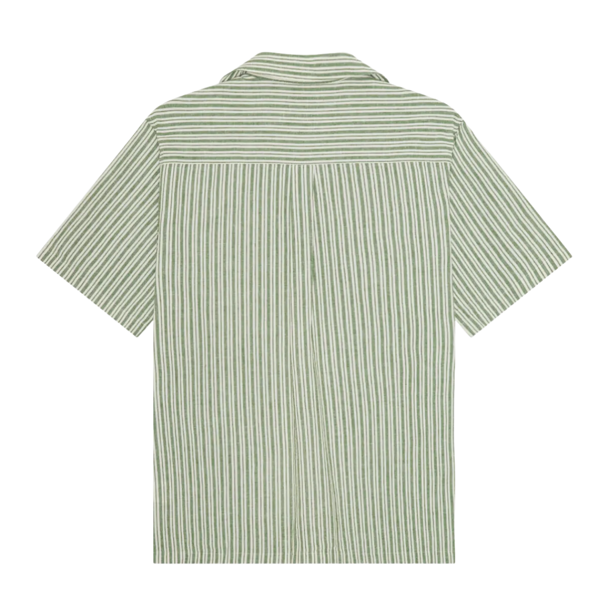 Clearance Les Deux Stripe Cotton-inen SS Shirt - Artichoke Green