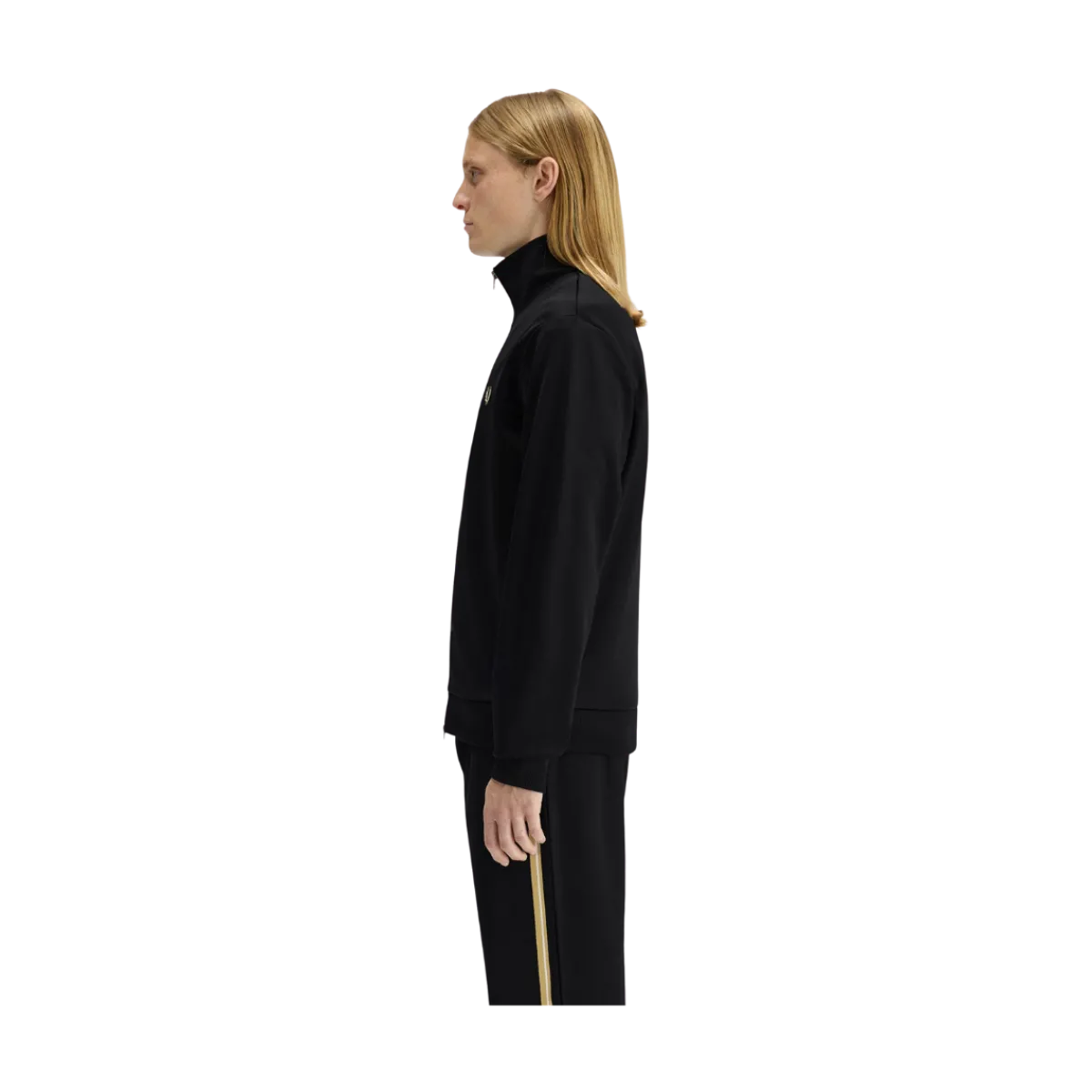 Hot Fred Perry tripe Tape Track Jacket - Black/Champagne