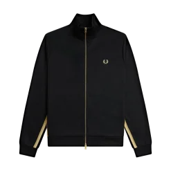 Hot Fred Perry tripe Tape Track Jacket - Black/Champagne