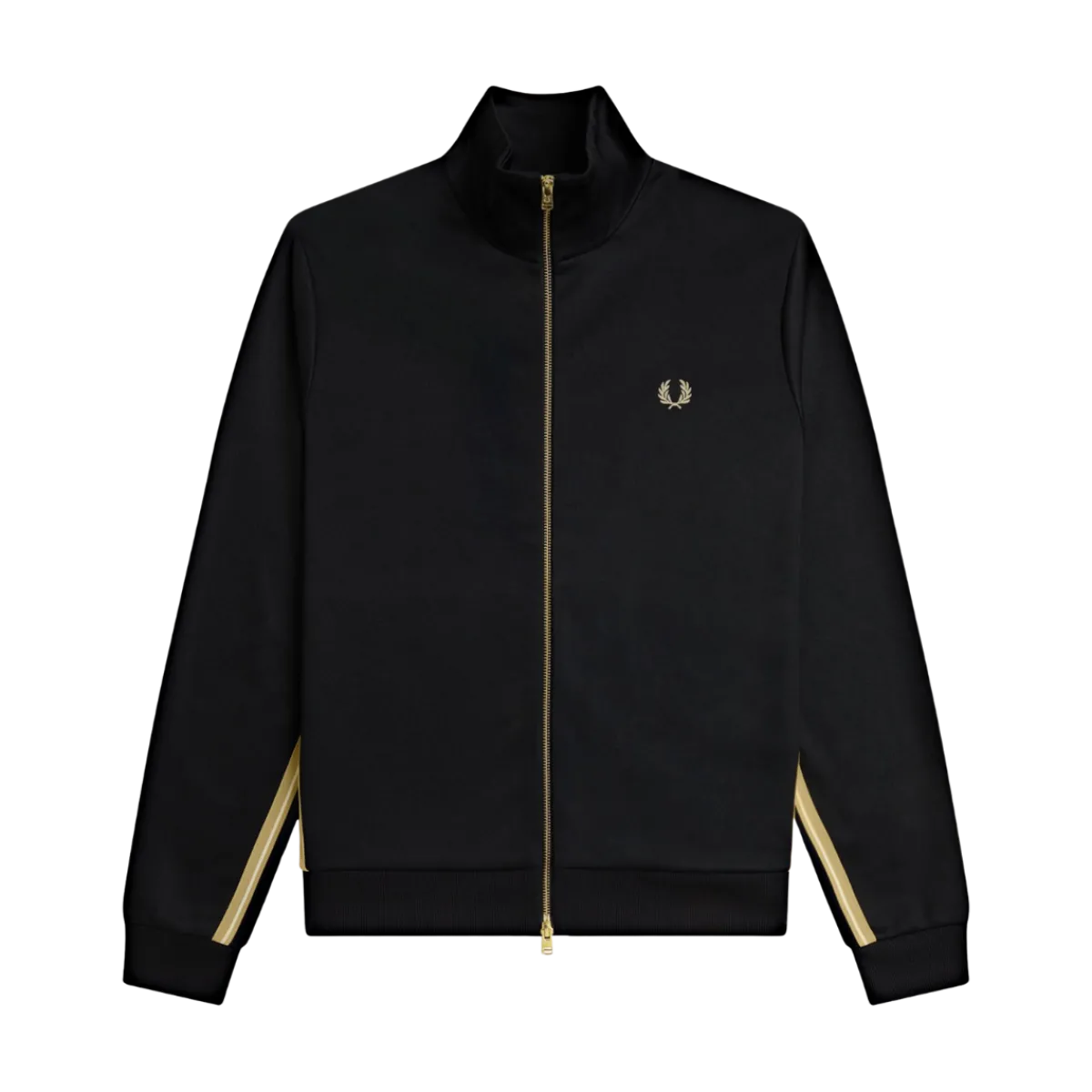 Hot Fred Perry tripe Tape Track Jacket - Black/Champagne