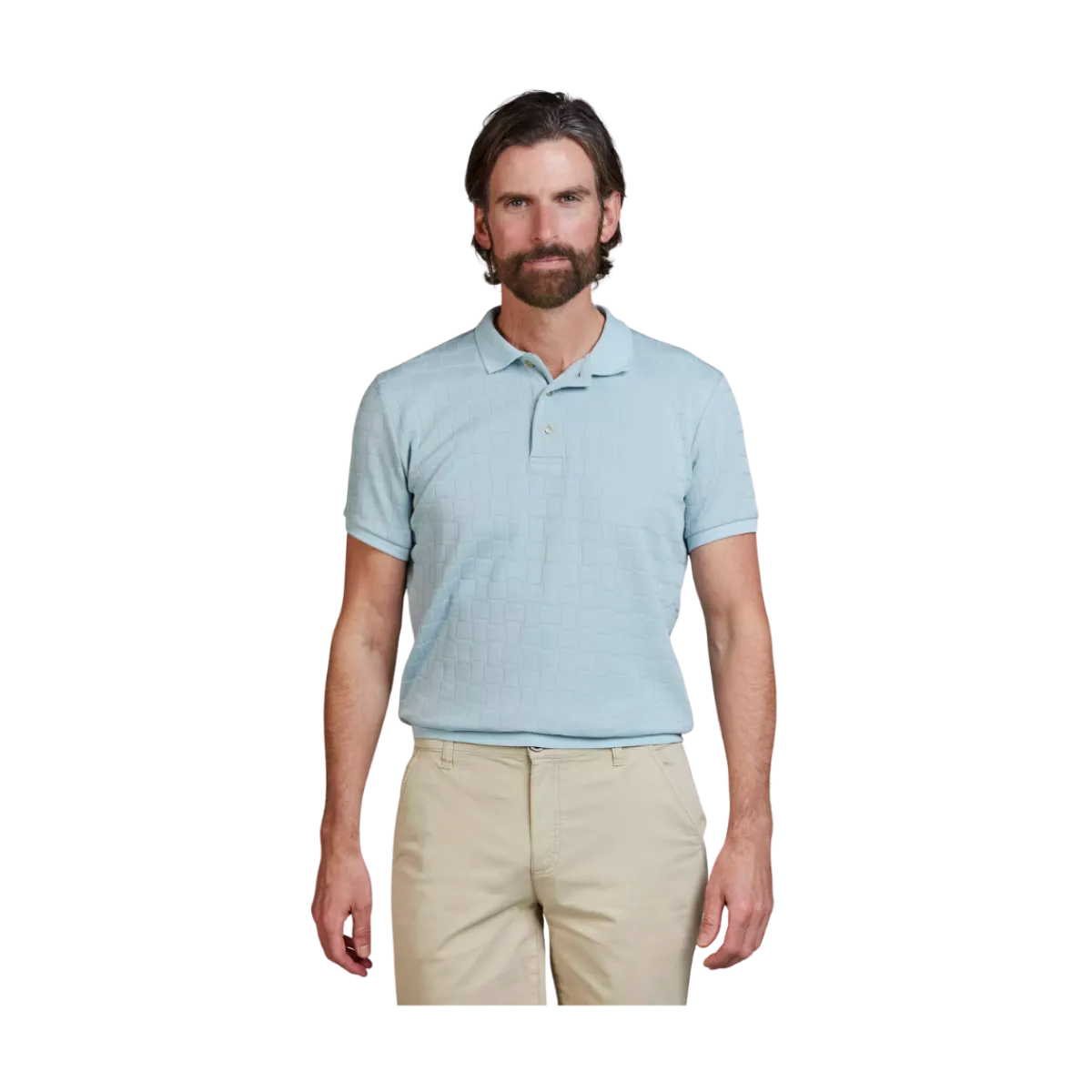 New Hansen & Jacob tructure Polo - Light blue