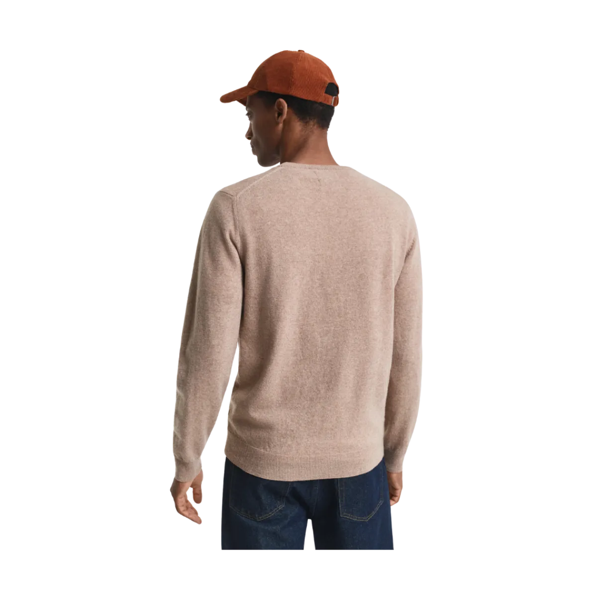 Gant Superfine Lambswool C-Neck - Dark Sand Melange
