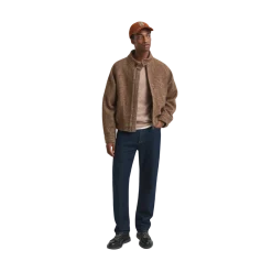 Gant Superfine Lambswool C-Neck - Dark Sand Melange