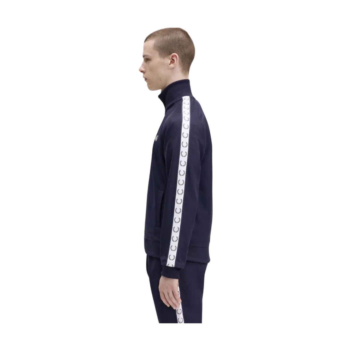 New Fred Perry Taped Track Jacket - Bue