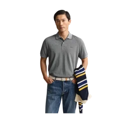 Gant 2 Tone SS Polo - 433 Evening Blue