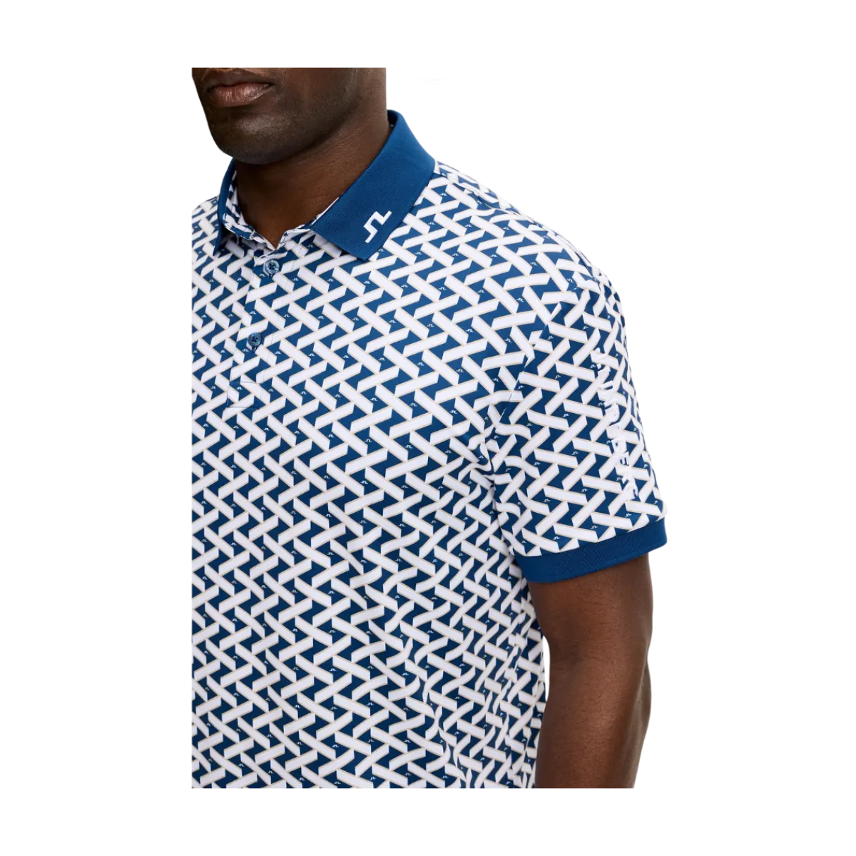 Hot J.Lindeberg Tour Tech Print Polo - Ladder Etate White