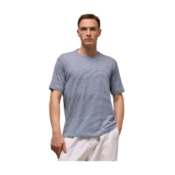 New Wool & Co T-Shirt Giro Rigata ino Cotone - Avio
