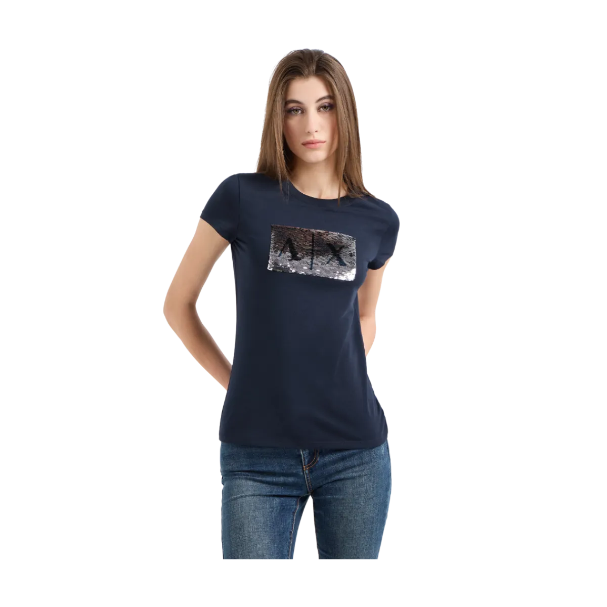 New Armani Exchange T-hirt - Navy/ilver