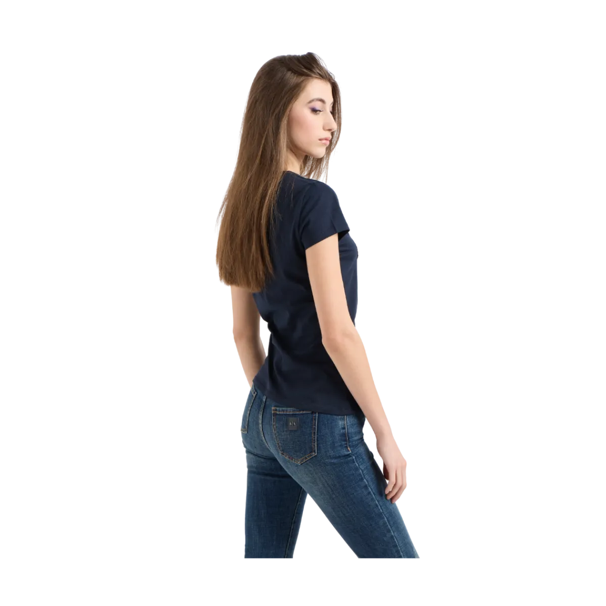New Armani Exchange T-hirt - Navy/ilver