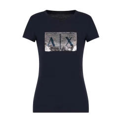 New Armani Exchange T-hirt - Navy/ilver
