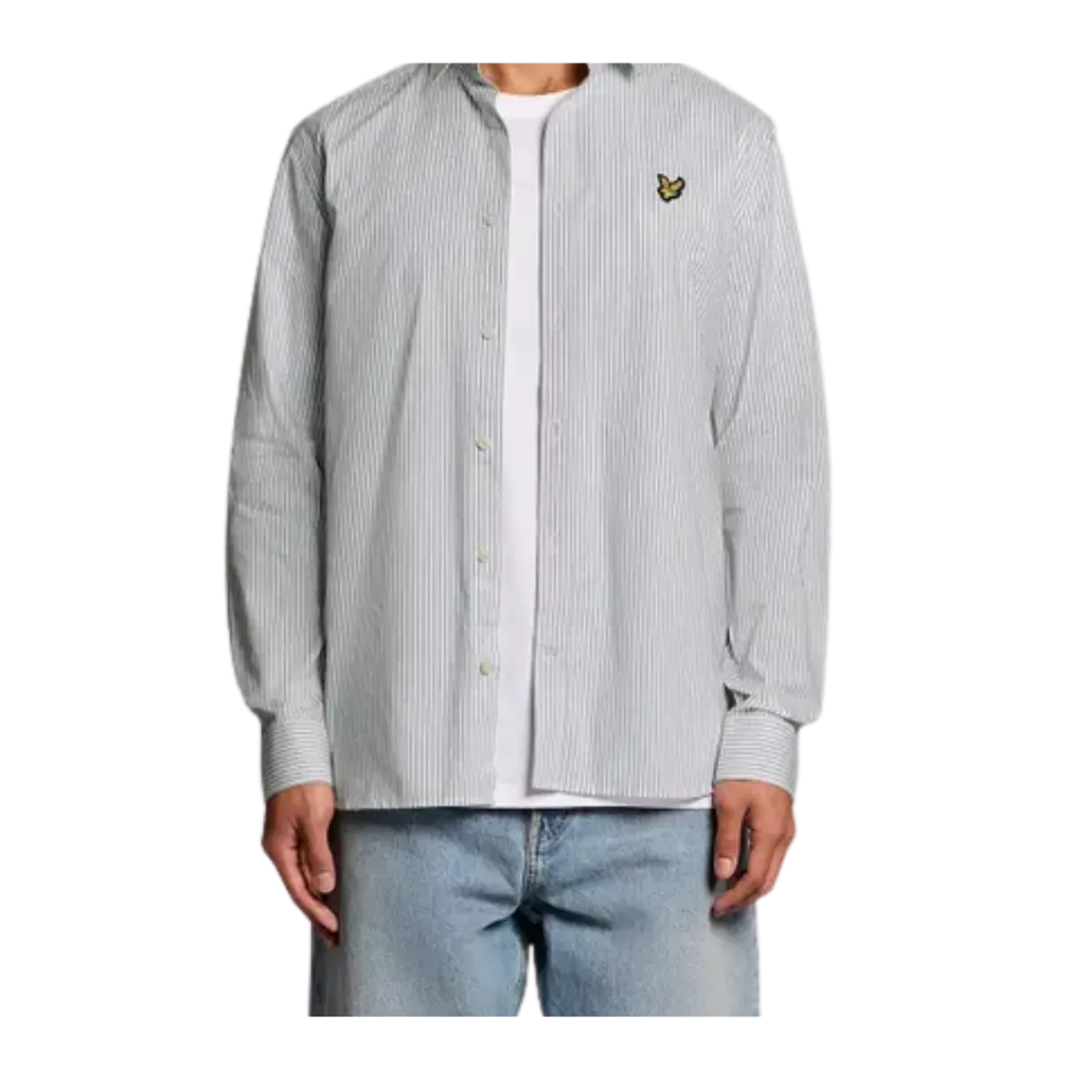 Hot Lyle & Scott Twin tripe hirt - White/ Dark Navy