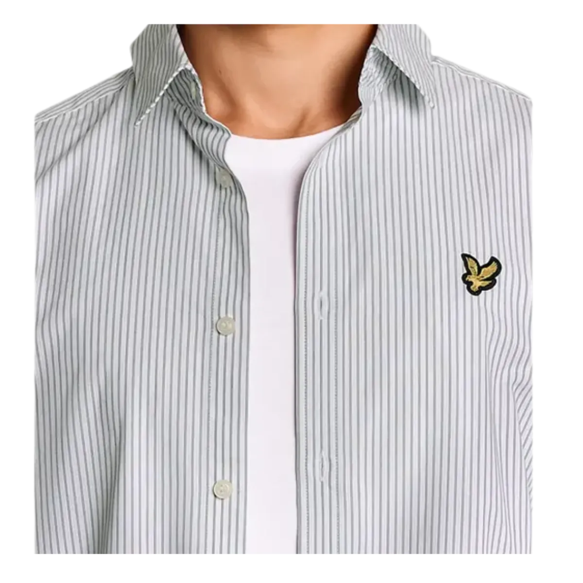 Hot Lyle & Scott Twin tripe hirt - White/ Dark Navy