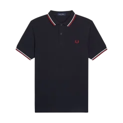 Hot Fred Perry Twin Tipped FP hirt - Navy/Burnt Red