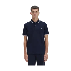 Discount Fred Perry Twin Tipped FP hirt - Navy/White