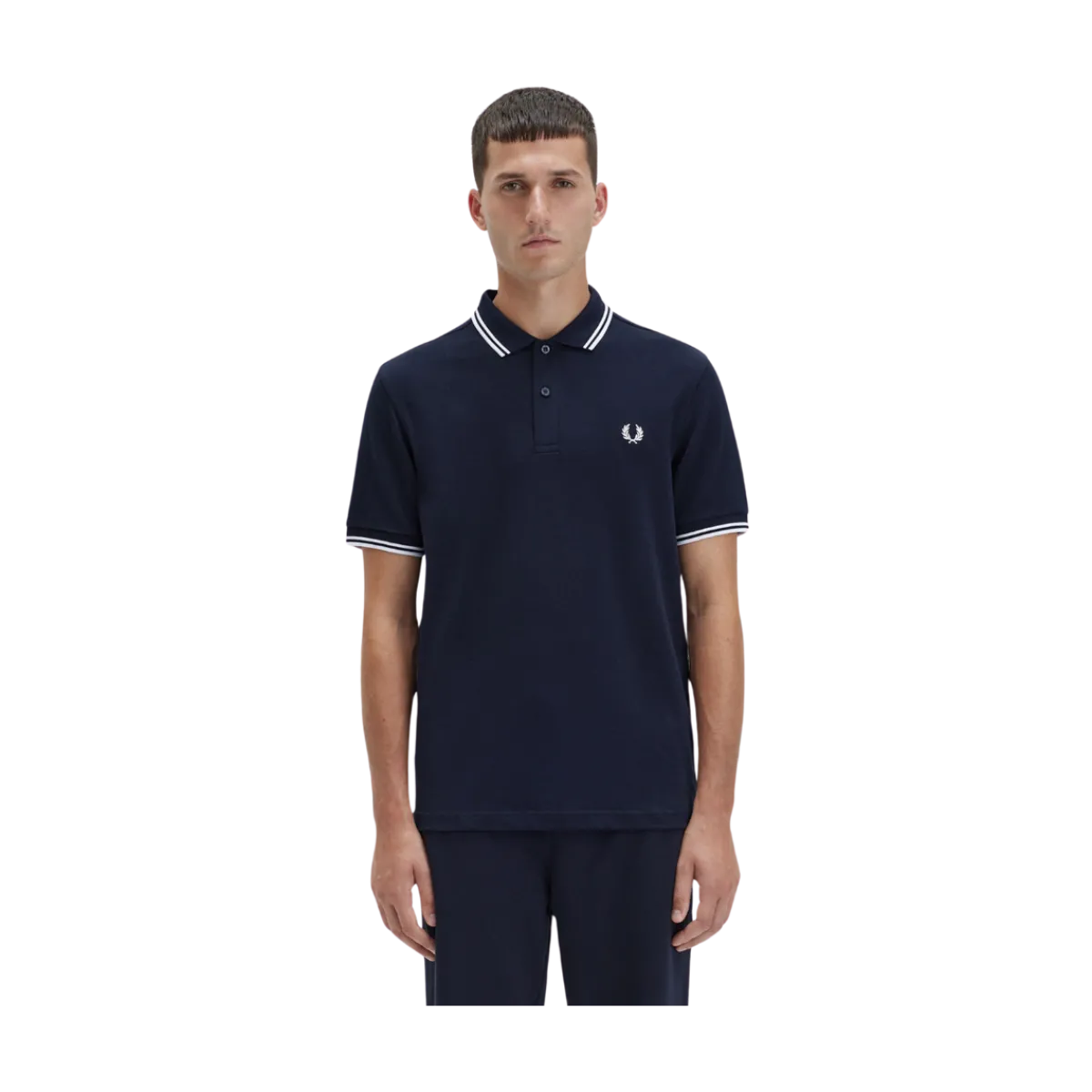 Discount Fred Perry Twin Tipped FP hirt - Navy/White